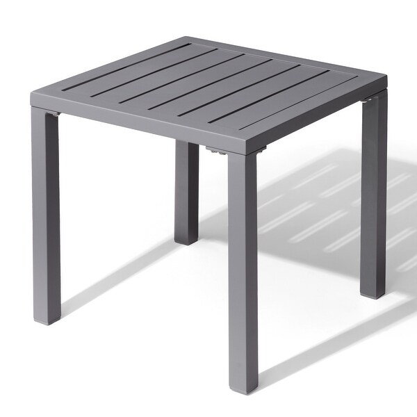 VredHom Outdoor Square Side Table Aluminum End Table