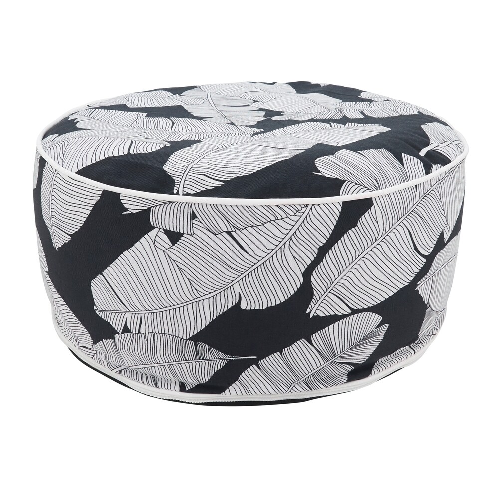 Banana Leaf Print Outdoor Ottoman