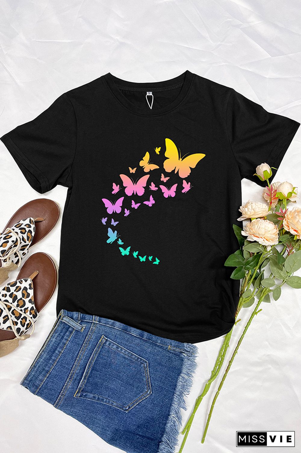 Flying Butterflies Graphic T-Shirt Wholesale