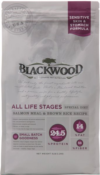 Blackwood Salmon Meal and Brown Rice Recipe Sensitive Skin and Stomach Formula Dry Dog Food