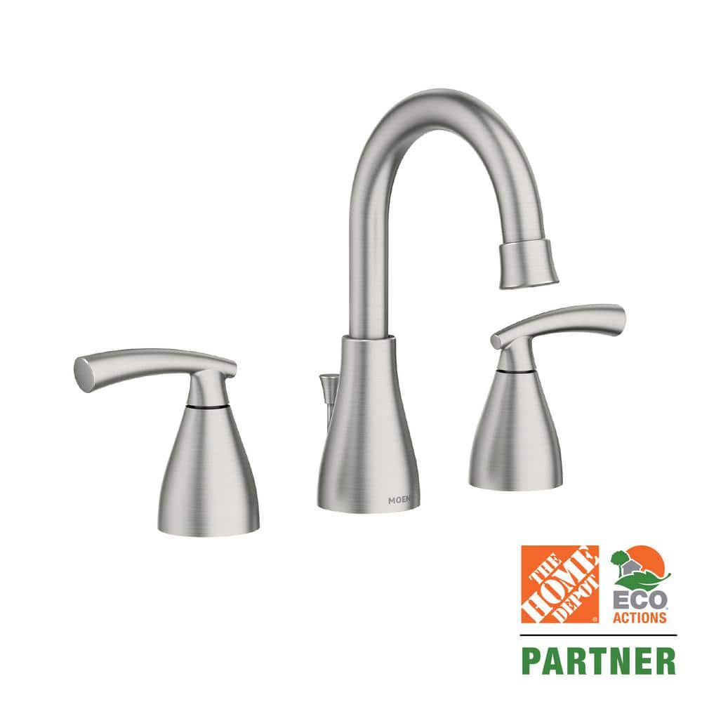 MOEN Essie 8 in Widespread 2Handle Bathroom Faucet in Spot Resist Brushed Nickel