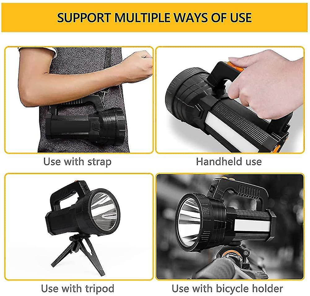 15000 Lumens Rechargeable Super Bright Led Flashlight With 6 Light Modes