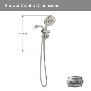 KOHLER Viron 4-Spray Patterns 6 in. Wall Mount Dual Showerhead and Handshower in Vibrant Brushed Nickel R26699-G-BN