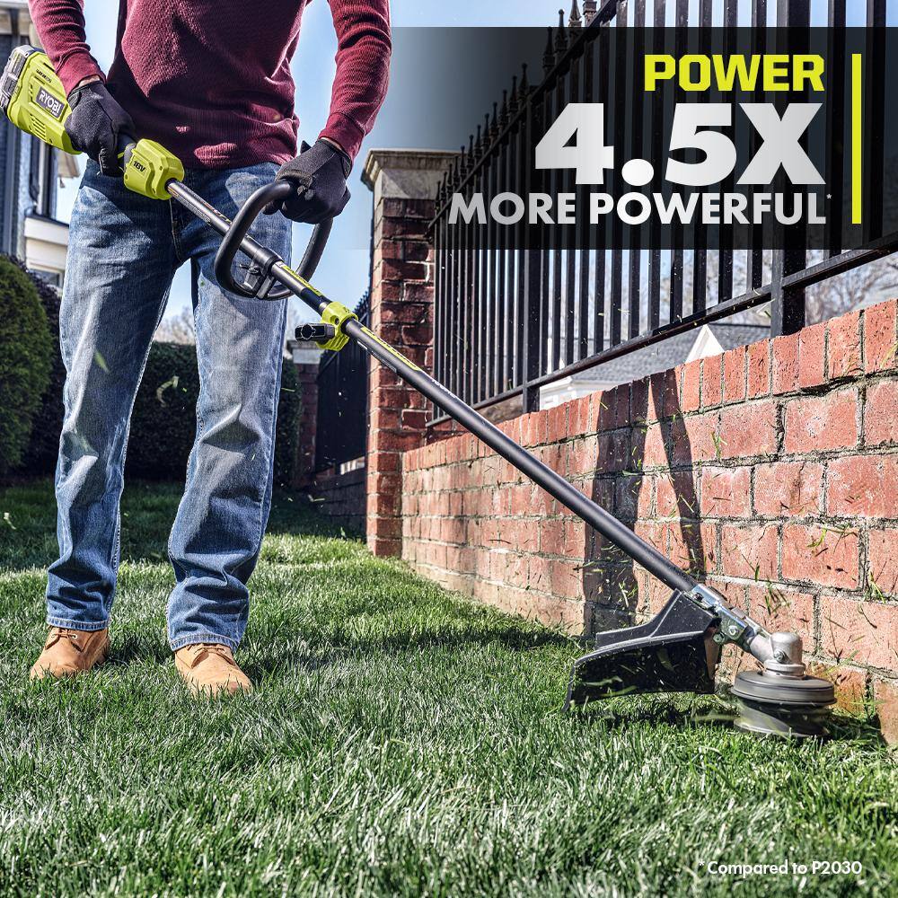 RYOBI ONE+ HP 18V Brushless 15 in. Attachment Capable String Trimmer with 6.0 Ah Battery and Charger P20220