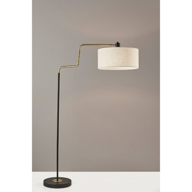 Jacob Floor Lamp Black brass Adesso