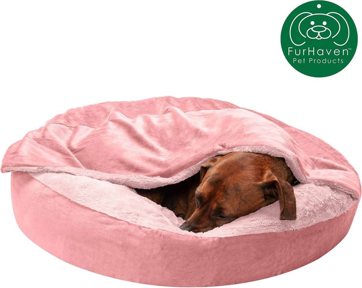 FurHaven Wave Covered Pillow Cat and Dog Bed