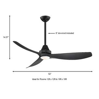 Home Decorators Collection Levanto 52 in. LED IndoorOutdoor Matte Black Ceiling Fan with Light 34603