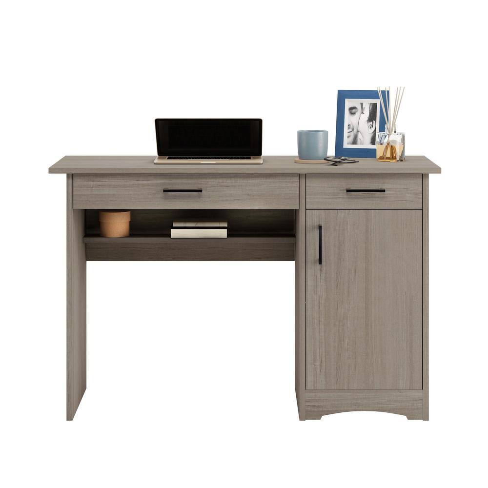 SAUDER Beginnings 46.811 in. Silver Sycamore Engineered Wood Computer Desk 428235