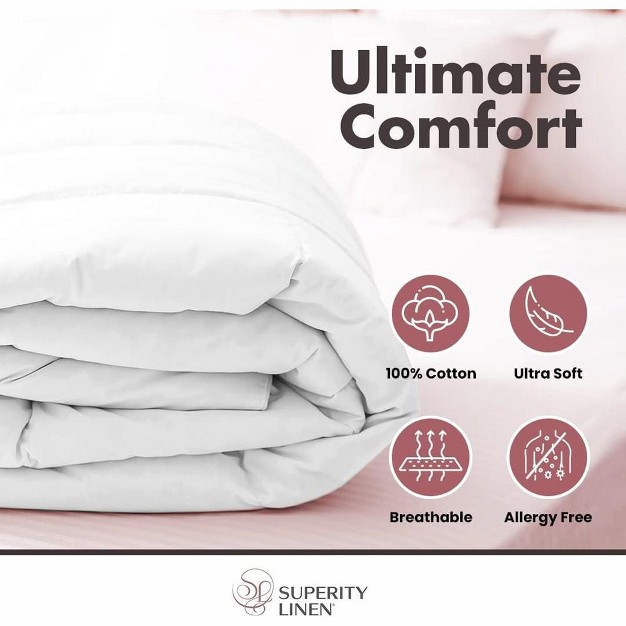 Superity Button Closure 100 Cotton Duvet Cover White