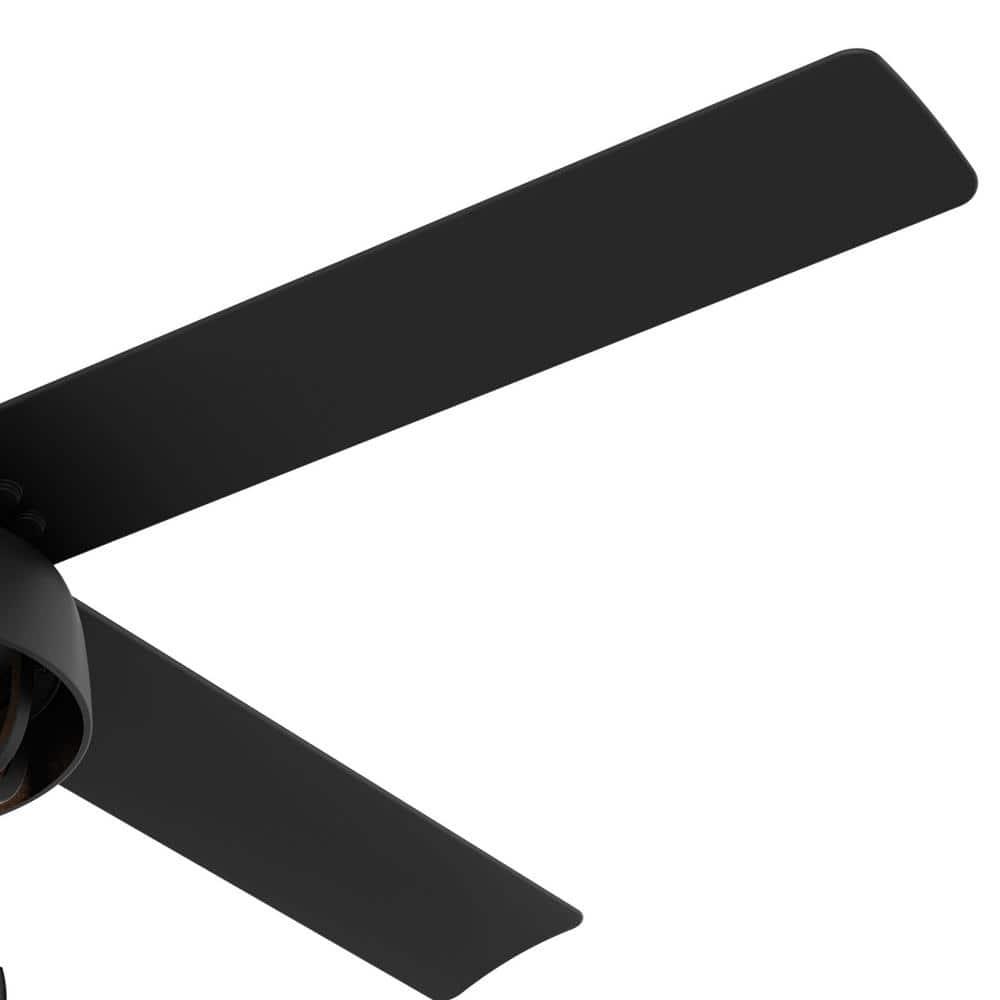 Hunter Spring Mill 52 in LED IndoorOutdoor Matte Black Ceiling Fan with Light Kit