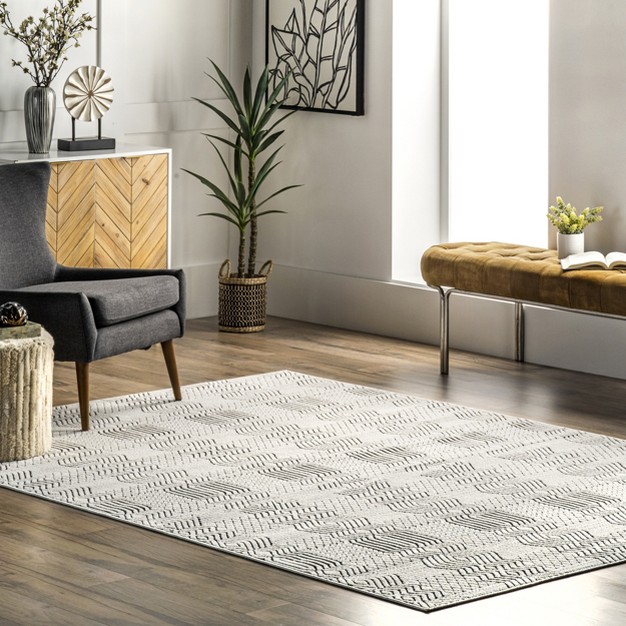 Nuloom Valerie Textured Geometric Indoor outdoor Patio Area Rug