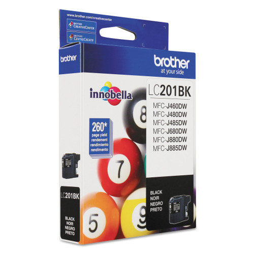 Brother LC201BK Innobella Ink， 260 Page-Yield， Black