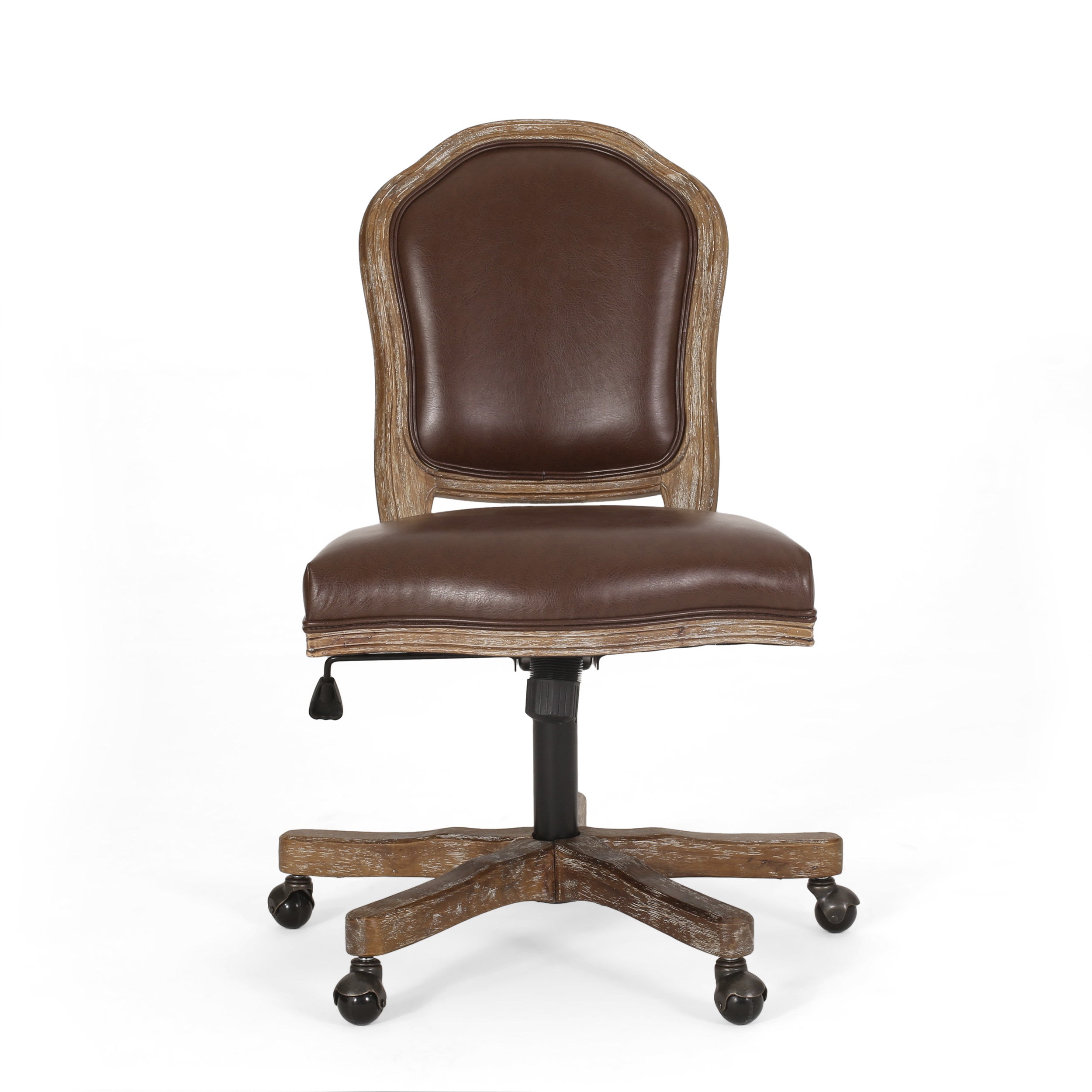 Oakes French Country Upholstered Swivel Office Chair