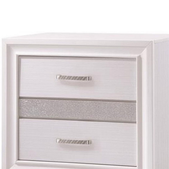 Benzara BM182734 Wooden Nightstand with Hidden Jew...