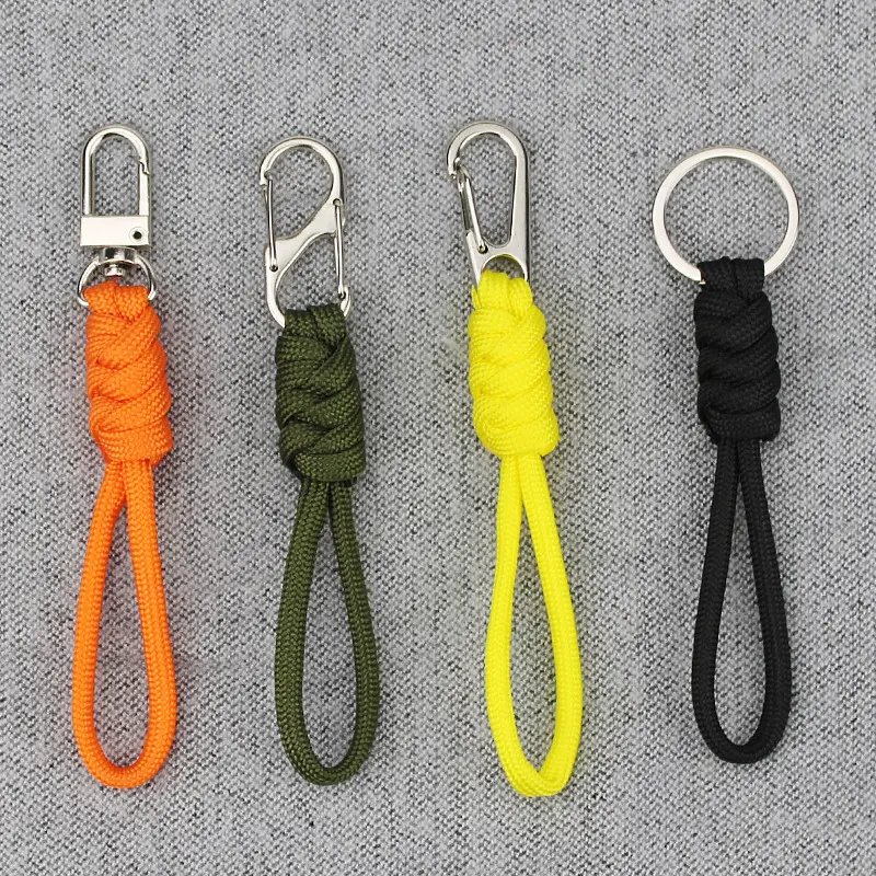 Short Braided Lanyard Paracord Wrist Lanyard Custom Paracord Lanyard Backpack Accessories For Outdoor Camping Hiking Fishing