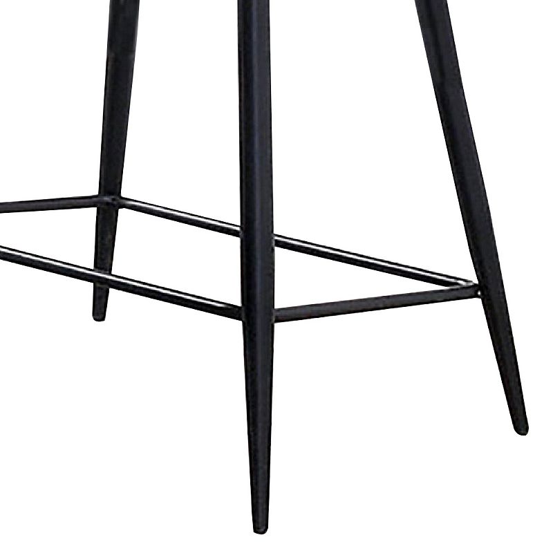 30 Inch Bar Height Chair， Padded Seating， Metal Legs， Black