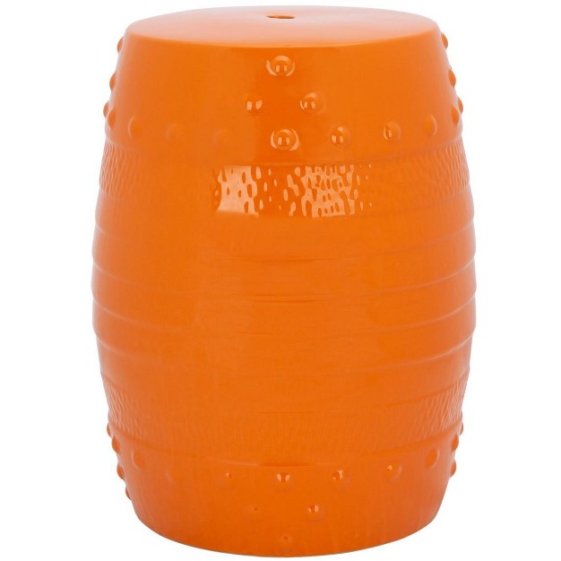 Frisco Ceramic Garden Stool Orange Safavieh