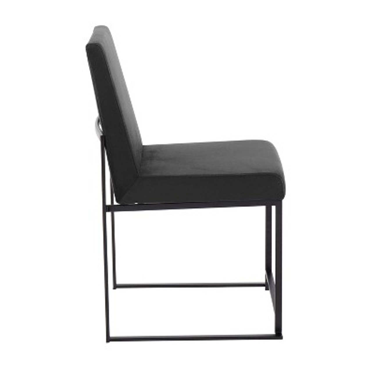 Set of 2 High Back Fuji Dining Chairs Velvet/Steel Black - LumiSource