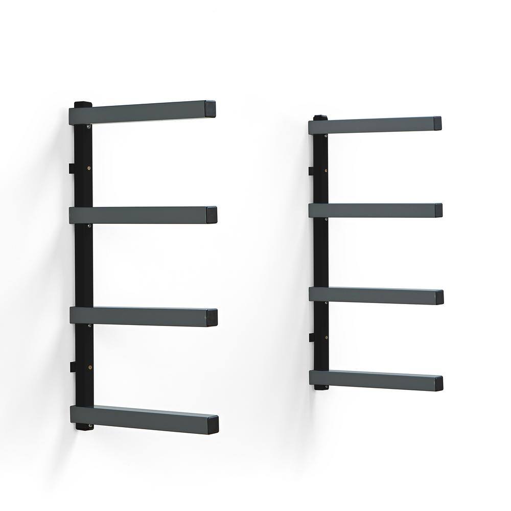 BORA 24.25 in. H x 72 in. W x 12.5 in. D BlackGray 4-Level Garage Wall Mounted Rack PBR-004B