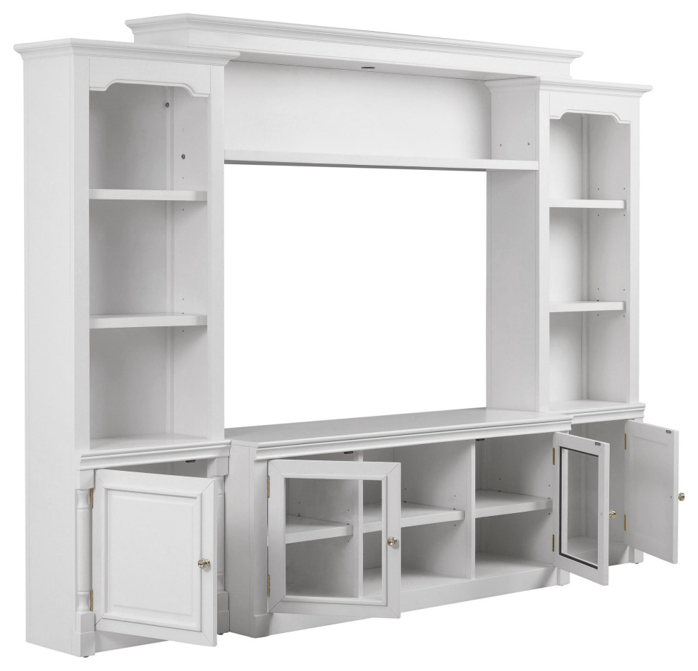 Virginia White Entertainment Center   Contemporary   Entertainment Centers And Tv Stands   by BisonOffice  Houzz