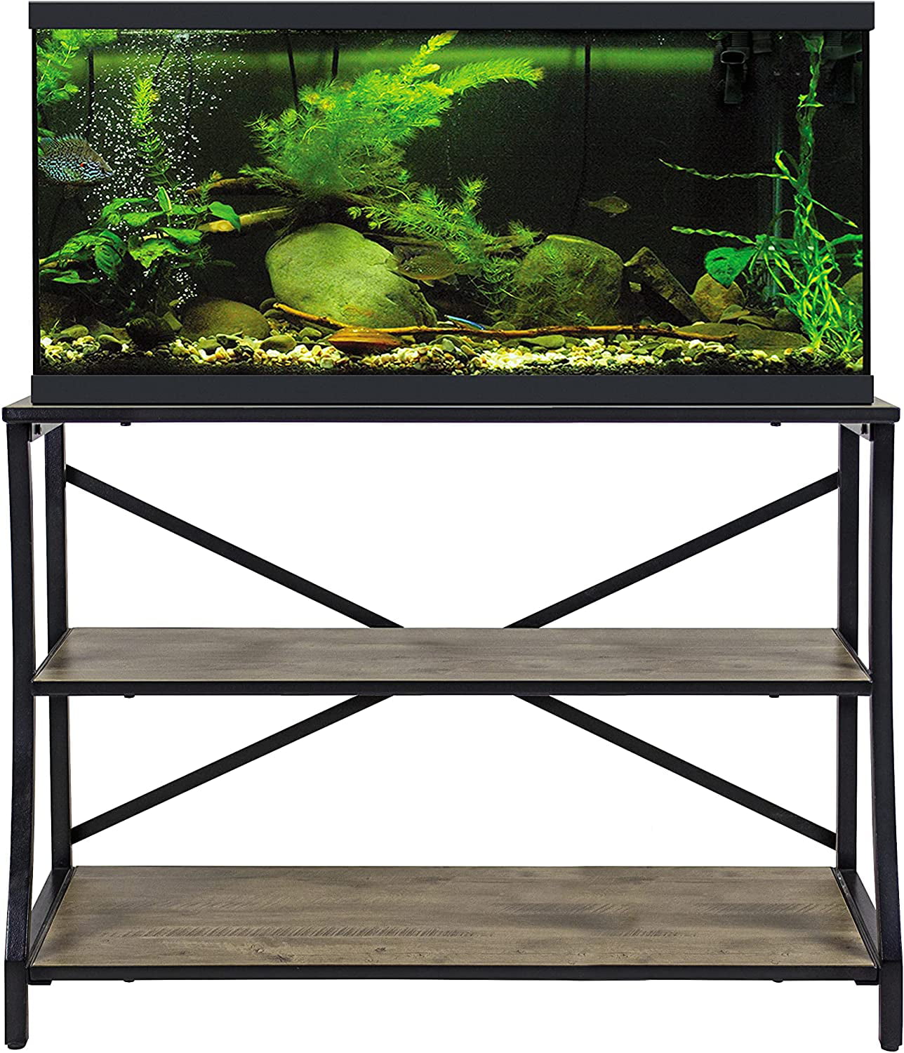 Aquatic Fundamentals Metal + Wood 40/55 Gallon Aquarium Stand