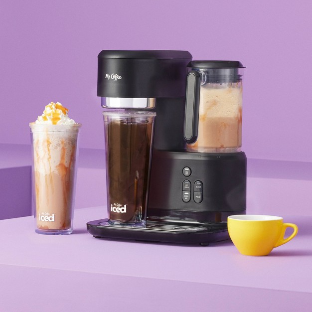 Mr Coffee Frappe Single serve Iced And Hot Coffee Maker blender With 2 Reusable Tumblers And Coffee Filter