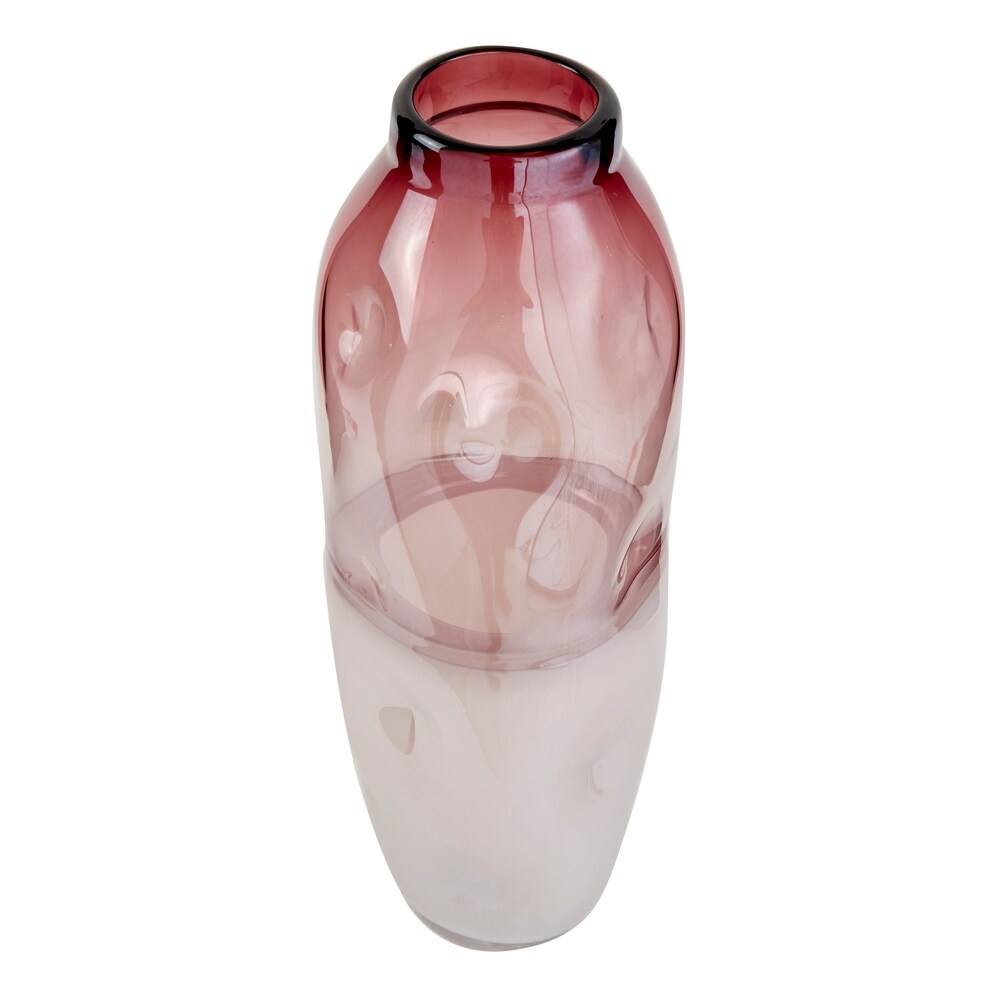 Tall Dimpled Translucent and Pastel Pink Vase 6\