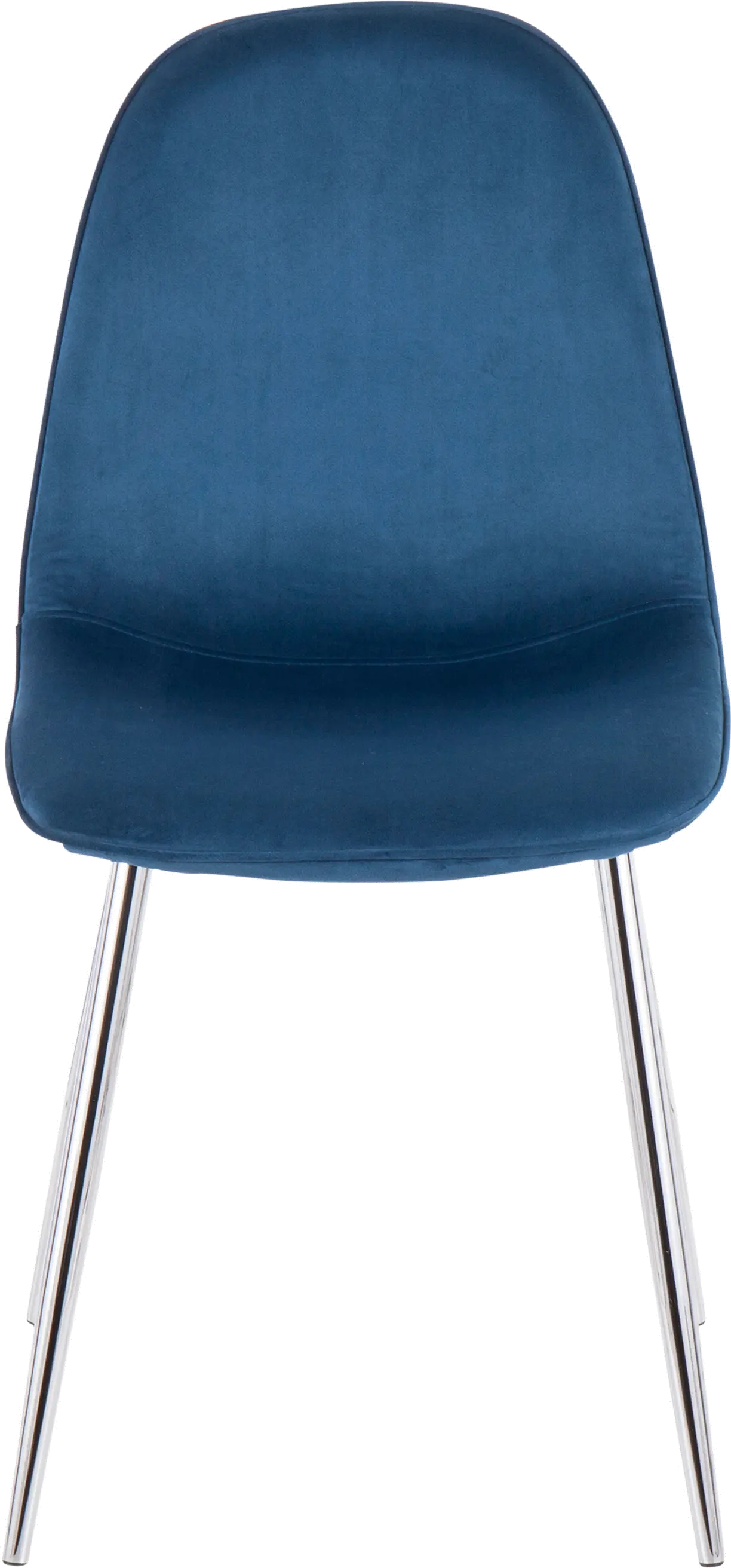 Contemporary Blue and Chrome Dining Room Chair (Set of 2) - Pebble