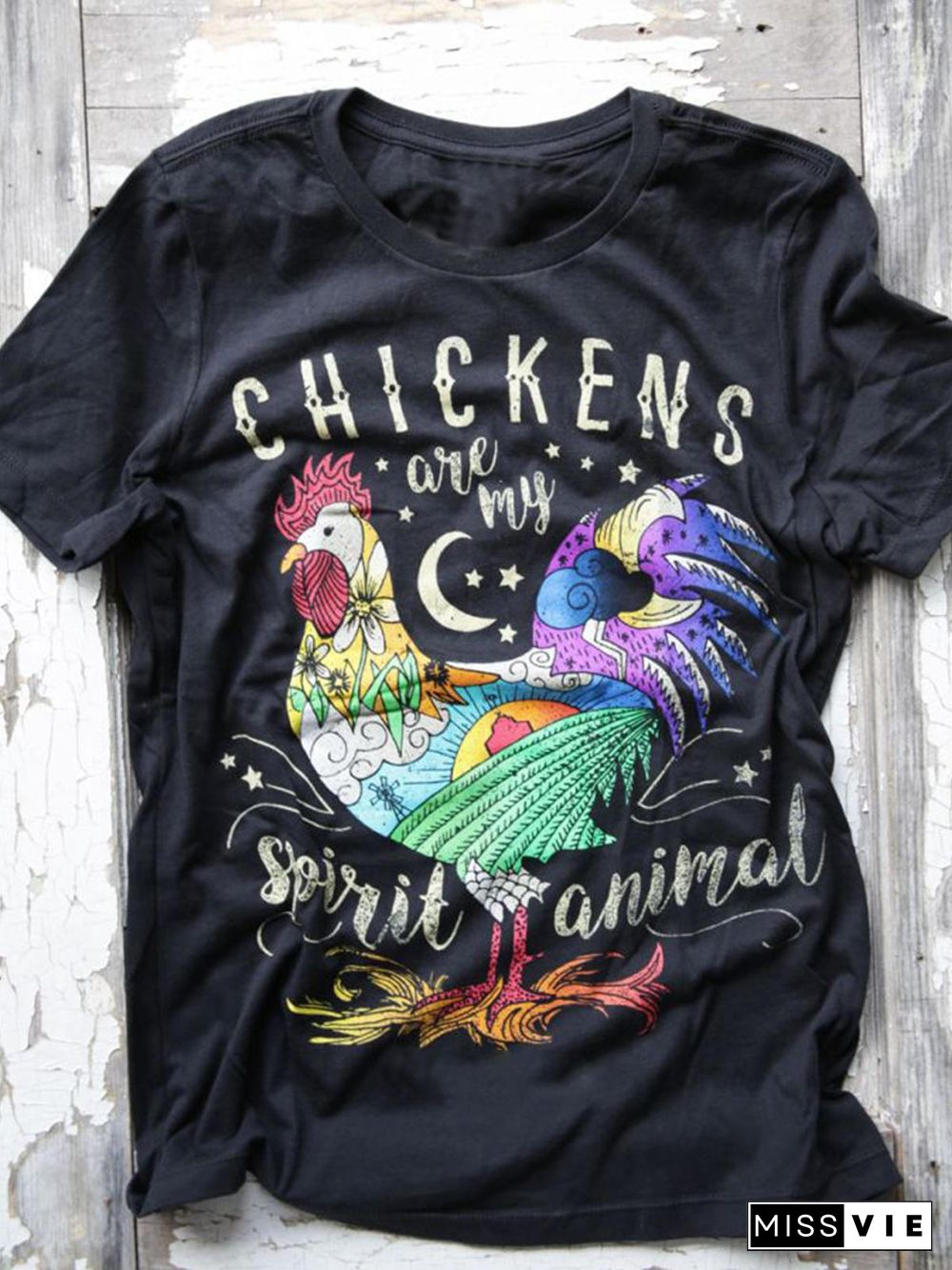 Chickens Are My Spirit Animal Crew Neck T-shirt