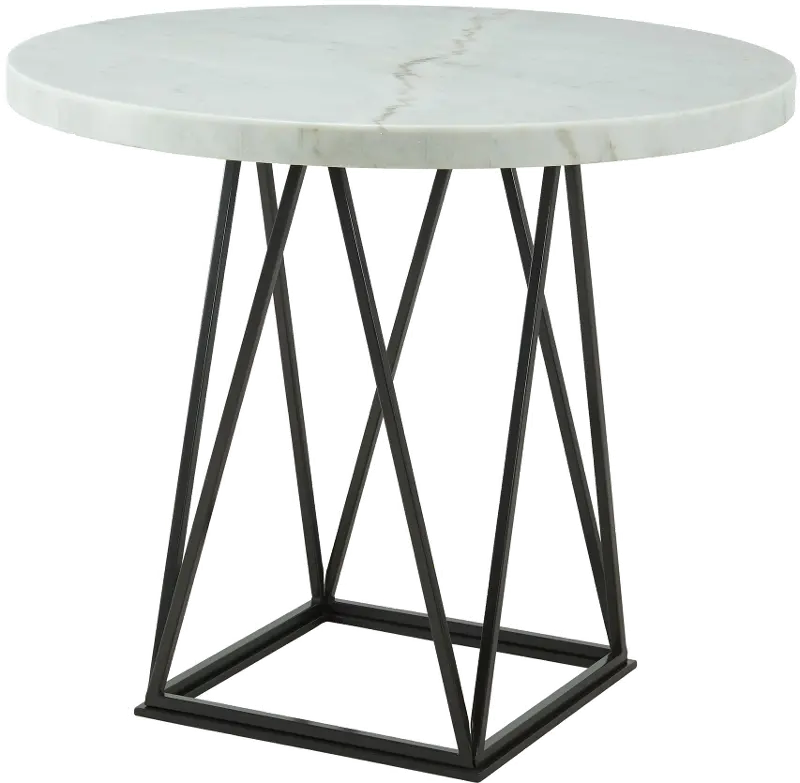 Rocco White Marble Round Counter Height Dining Table