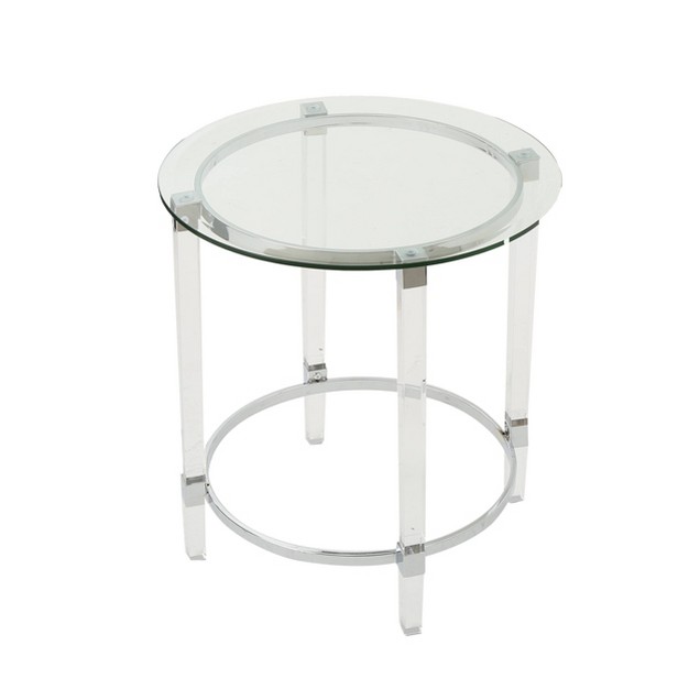 Orianna Circular Glass Table Clear Christopher Knight Home