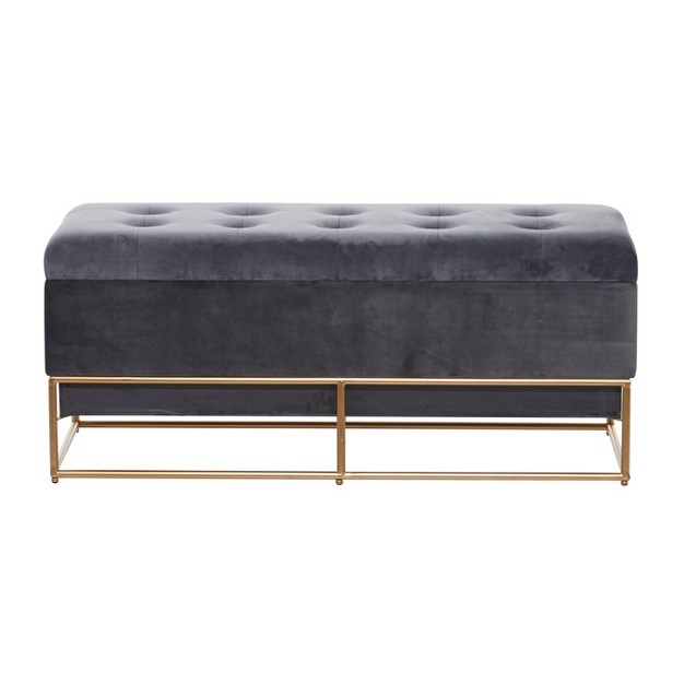 Glam Metal Storage Bench Gray Olivia amp May