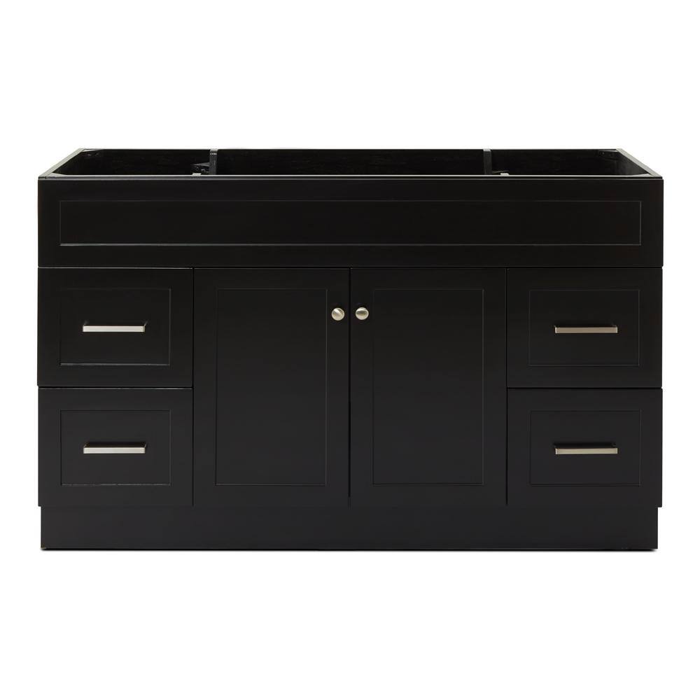 ARIEL Hamlet 54 in. W x 21.5 in. D x 33.5 in. H Bath Vanity Cabinet Only in Black F055S-BC-BLK