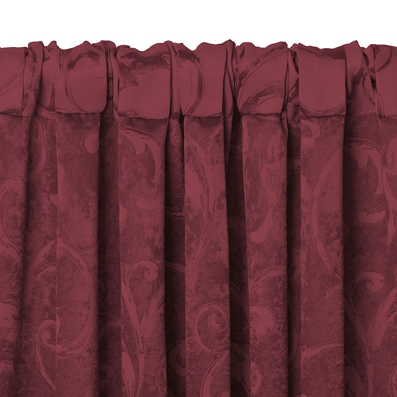 Elrene Home Fashions Mia Jacquard Scroll Blackout Window Curtain