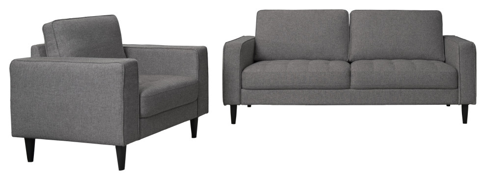 Holloway 2pc Fabric Sofa  S/CH Collection   Midcentury   Living Room Furniture Sets   by Abbyson Living  Houzz