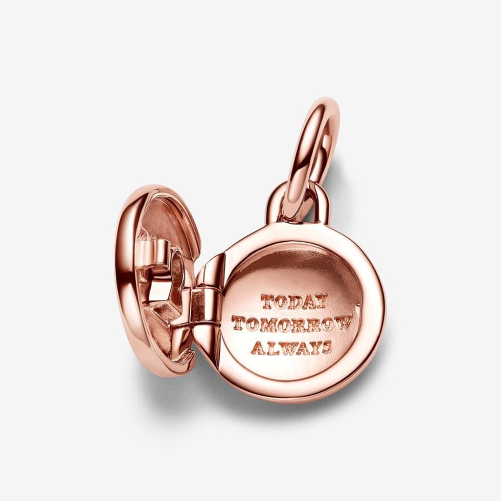 PANDORA  Openable & Engravable Love Locket Dangle Charm - 14k Rose gold-plated unique metal blend