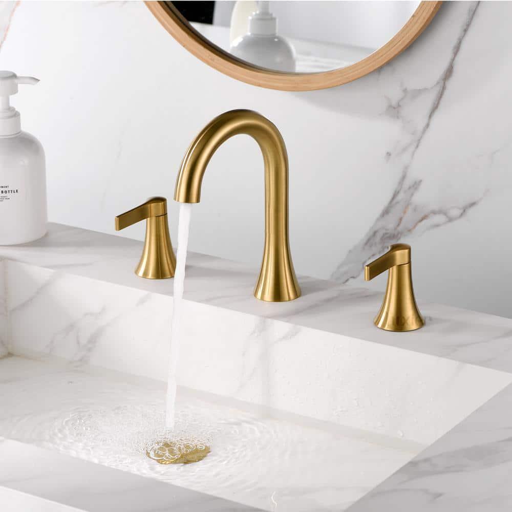 LUXIER Contemporary 8 in Widespread 2Handle Bathroom Faucet in Brushed Gold