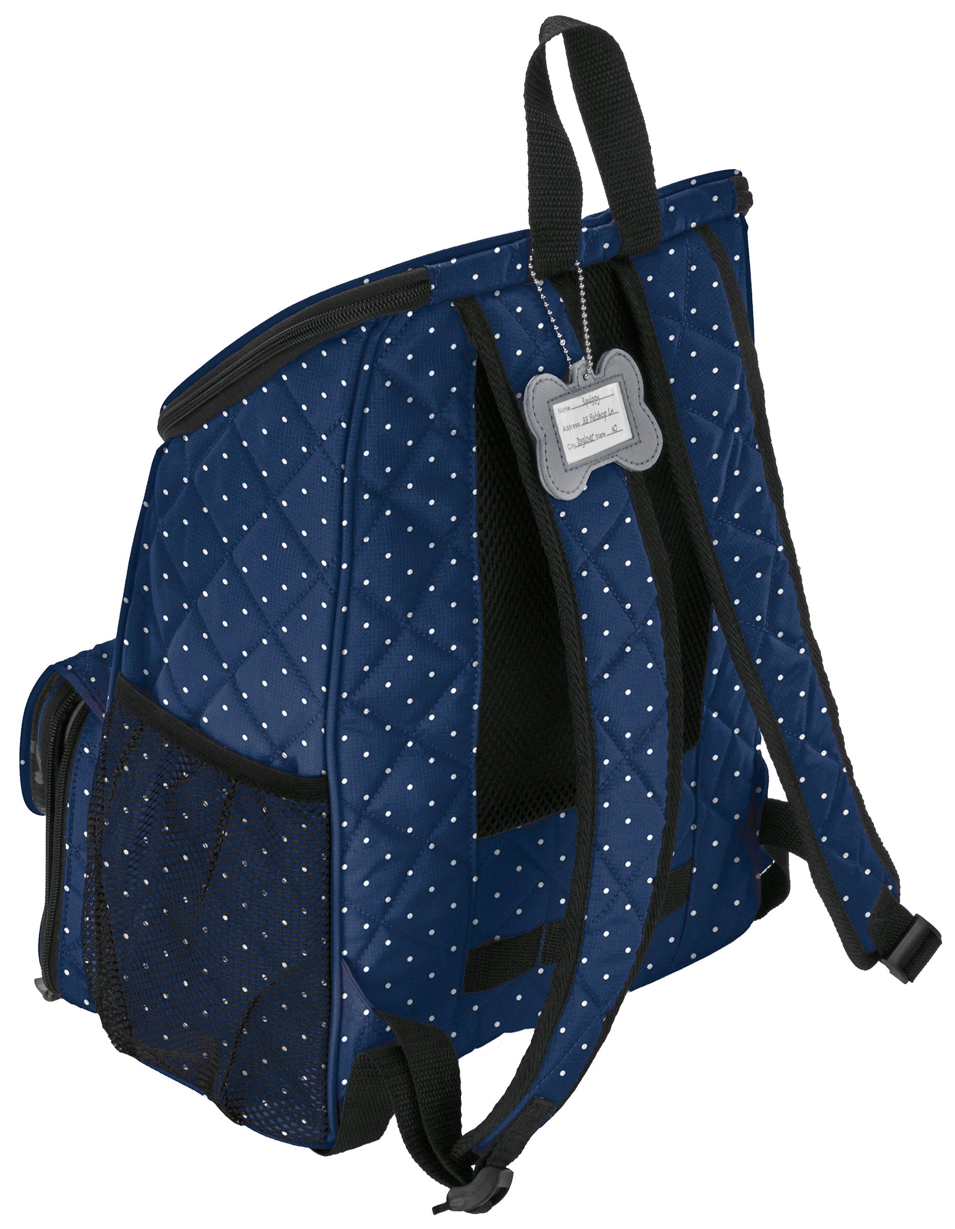 Mobile Dog Gear Weekender Backpack， Navy with Dots