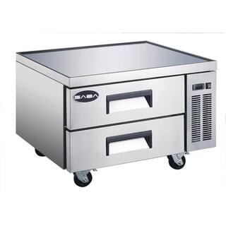 SABA 36.5 in. W 6.5 cu. ft. Commercial Chef Base Refrigerator Cooler in Stainless Steel SCB-36