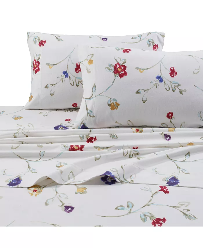 Tribeca Living Flannel Floral Garden 170-GSM Cotton Extra Deep Pocket Printed Sheet Set