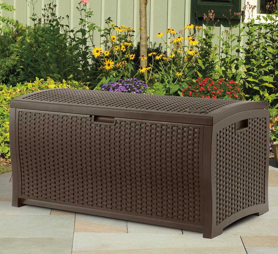 Suncast 73 Gallon Resin Deck Box, Brown