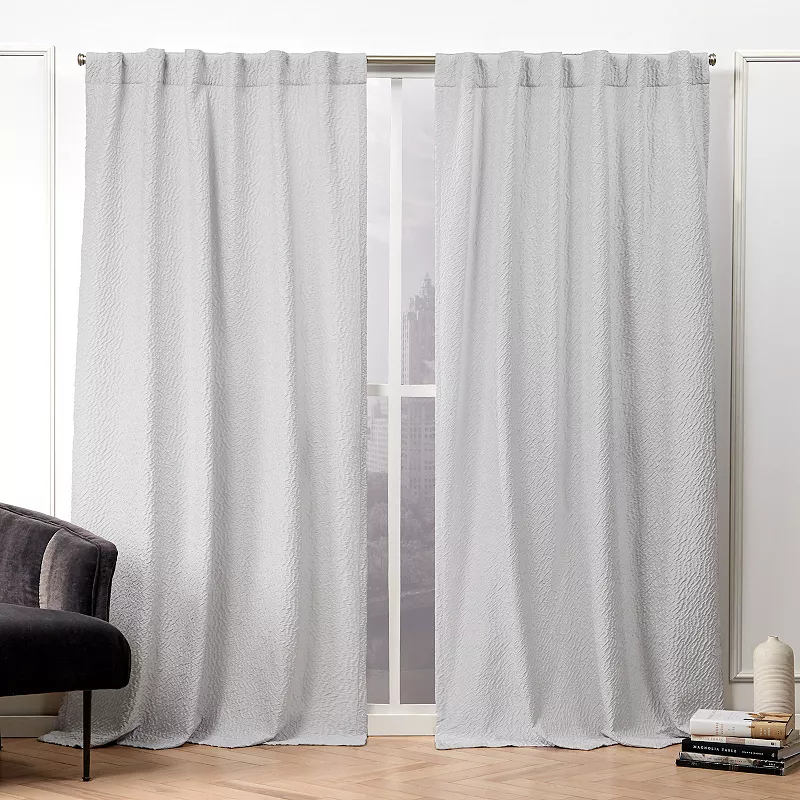 Nicole Miller NY 2-pack Textured Matelasse Hidden Tab Top Window Curtains