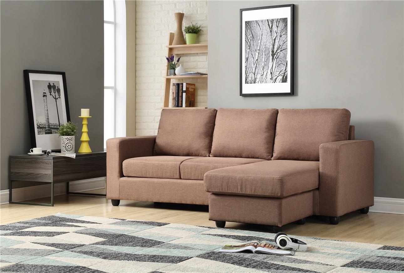 Nathaniel Home Alexandra Convertible Sectional-Color:Brown