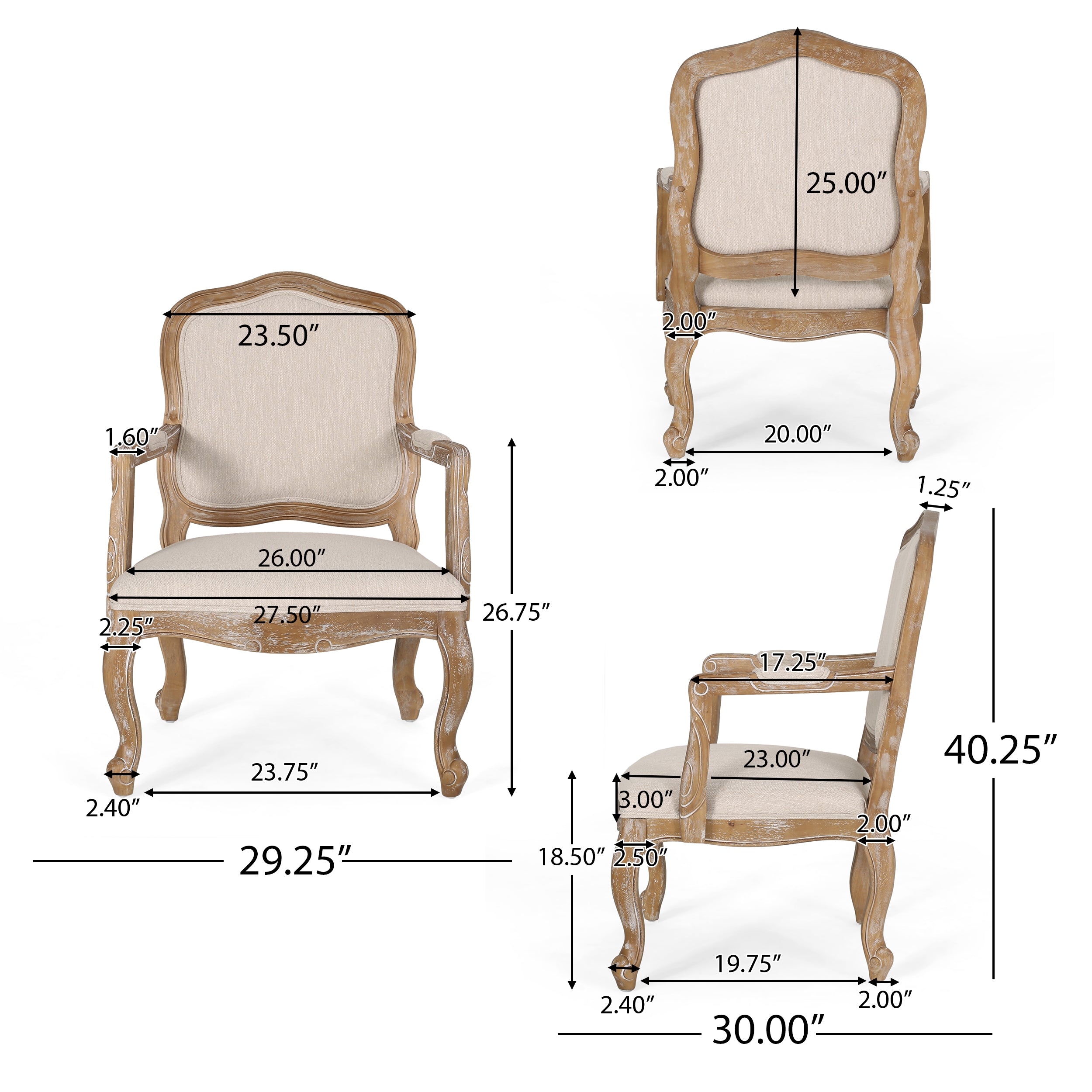 Maria French Country Wood 7-Piece Expandable Dining Set