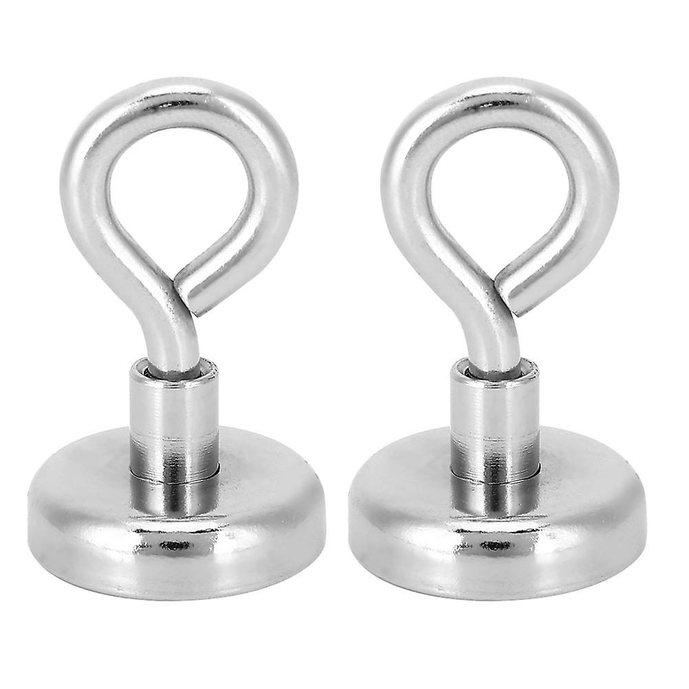 2pcs Magnetic Hook Powerful Salvage Magnet Hardware Parts 48.5lbs Rustresistant For Hanging