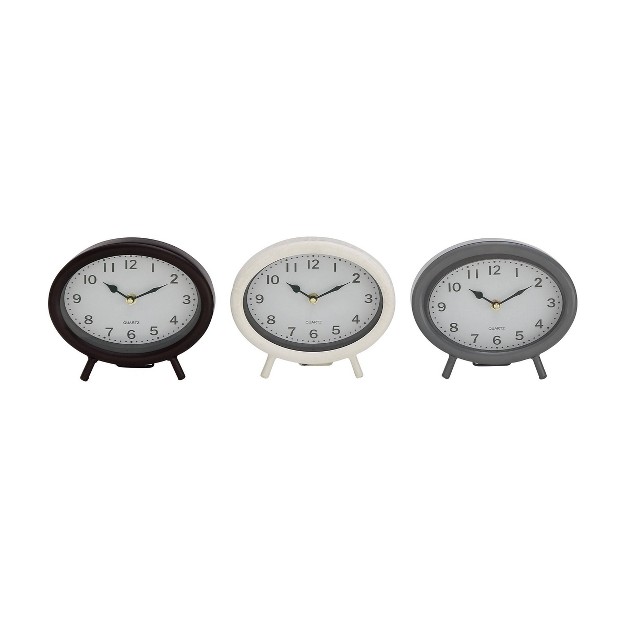 Set Of 3 Metal Clocks Black Olivia amp May