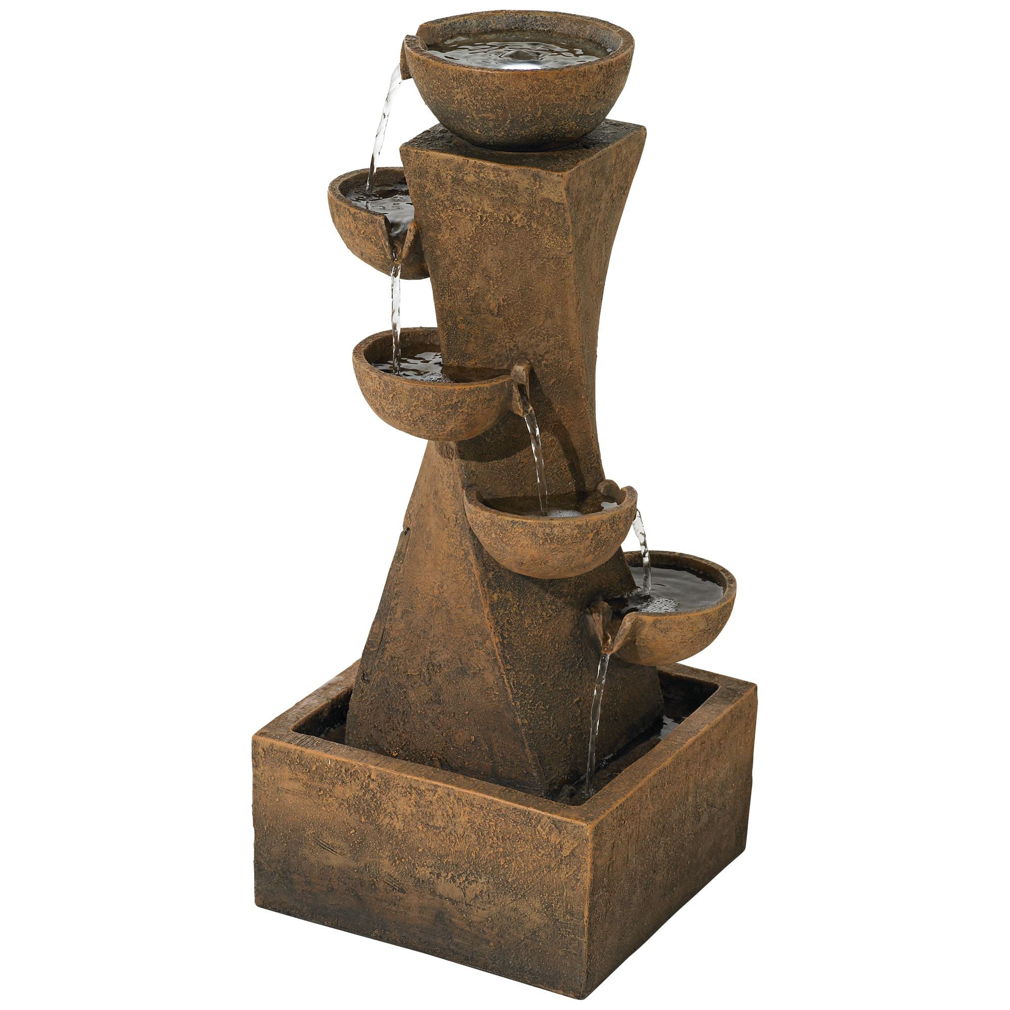 John Timberland Rustic Outdoor Floor Water Fountain with Light LED 27 1/2