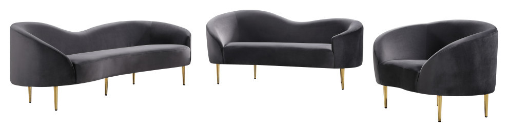 Ritz Camel Velvet Chair   Midcentury   Armchairs And Accent Chairs   by Meridian Furniture  Houzz