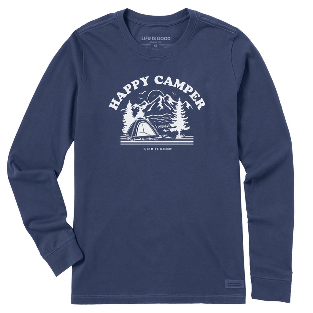 Life Is Good  Women's Happy Camper Long Sleeve Crusher Tee