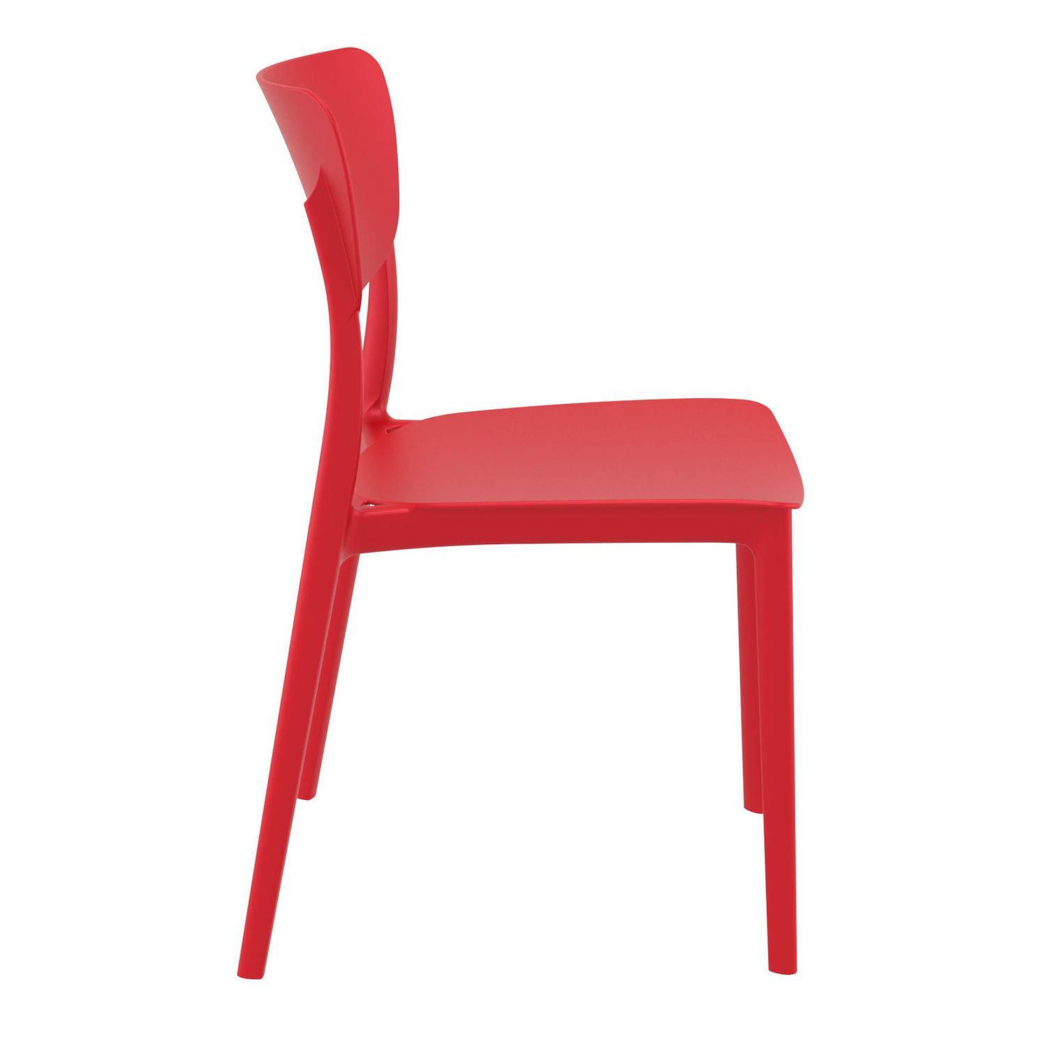 33 Red Solid Stackable Patio Dining Chair